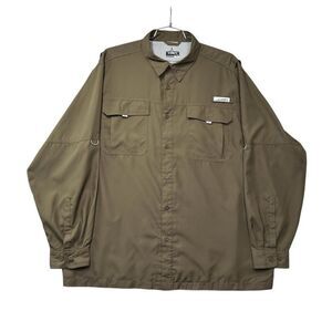 Habit Flushing Bay River Long Sleeve‎ Shirt Men's Size XXL Brown Fishing Outdoor